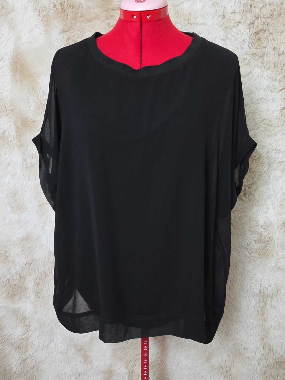 Zara Black Short Sleeve Boxy Tee